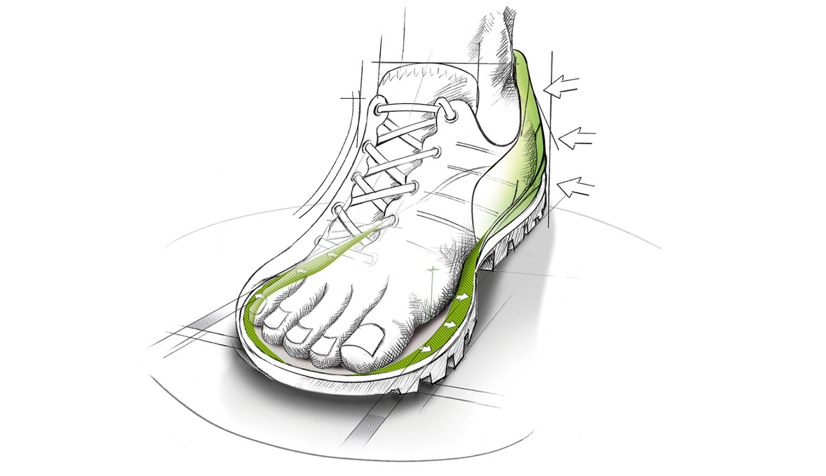 graphic van de werking van de comfort fit-leest